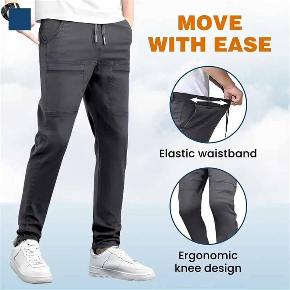 Acegents Cargo Pants,Men's High Stretch Multi-pocket Skinny Cargo Pants