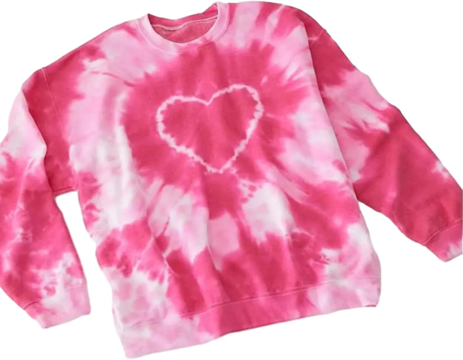 Adoeren Women Y2k Tie Dye Sweatshirt Long Sleeve Graphic Print Oversized Shirt Tee Colorful Harajuku Y2k Baggy Pullover
