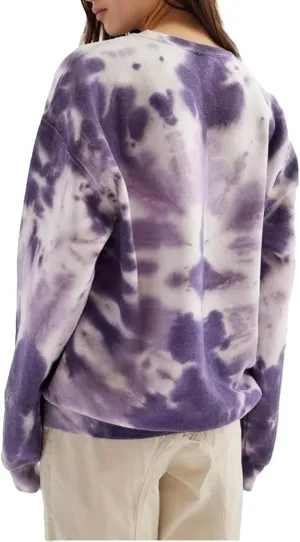 Adoeren Women Y2k Tie Dye Sweatshirt Long Sleeve Graphic Print Oversized Shirt Tee Colorful Harajuku Y2k Baggy Pullover