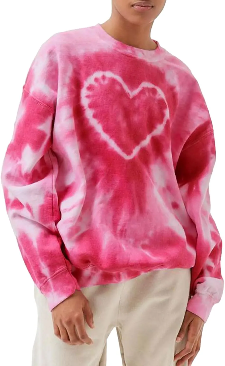 Adoeren Women Y2k Tie Dye Sweatshirt Long Sleeve Graphic Print Oversized Shirt Tee Colorful Harajuku Y2k Baggy Pullover
