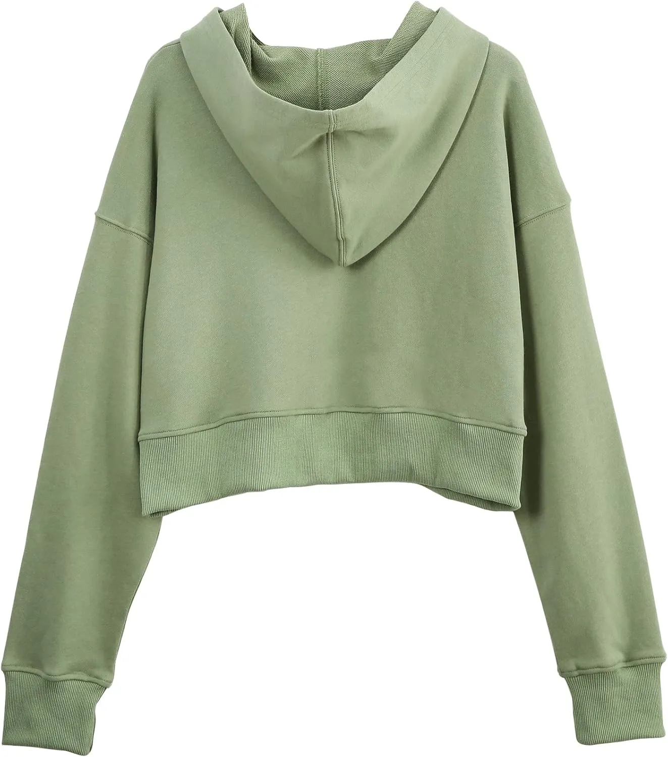 Amazhiyu Womens Cropped Hoodie with Hood Casual Long Sleeve Crop Top Sweatshirt