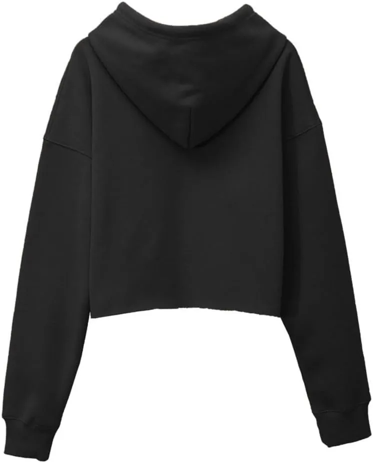 Amazhiyu Women's Cropped Hoodies Long Sleeves Fleece Crop Top Sweatshirt with Hooded