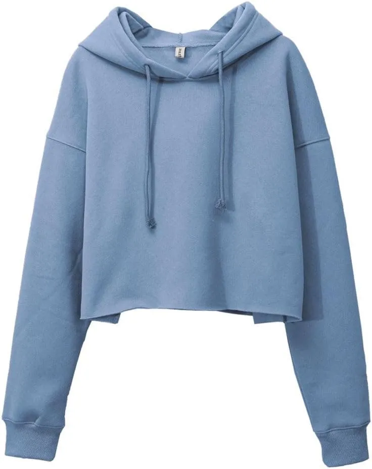 Amazhiyu Women's Cropped Hoodies Long Sleeves Fleece Crop Top Sweatshirt with Hooded