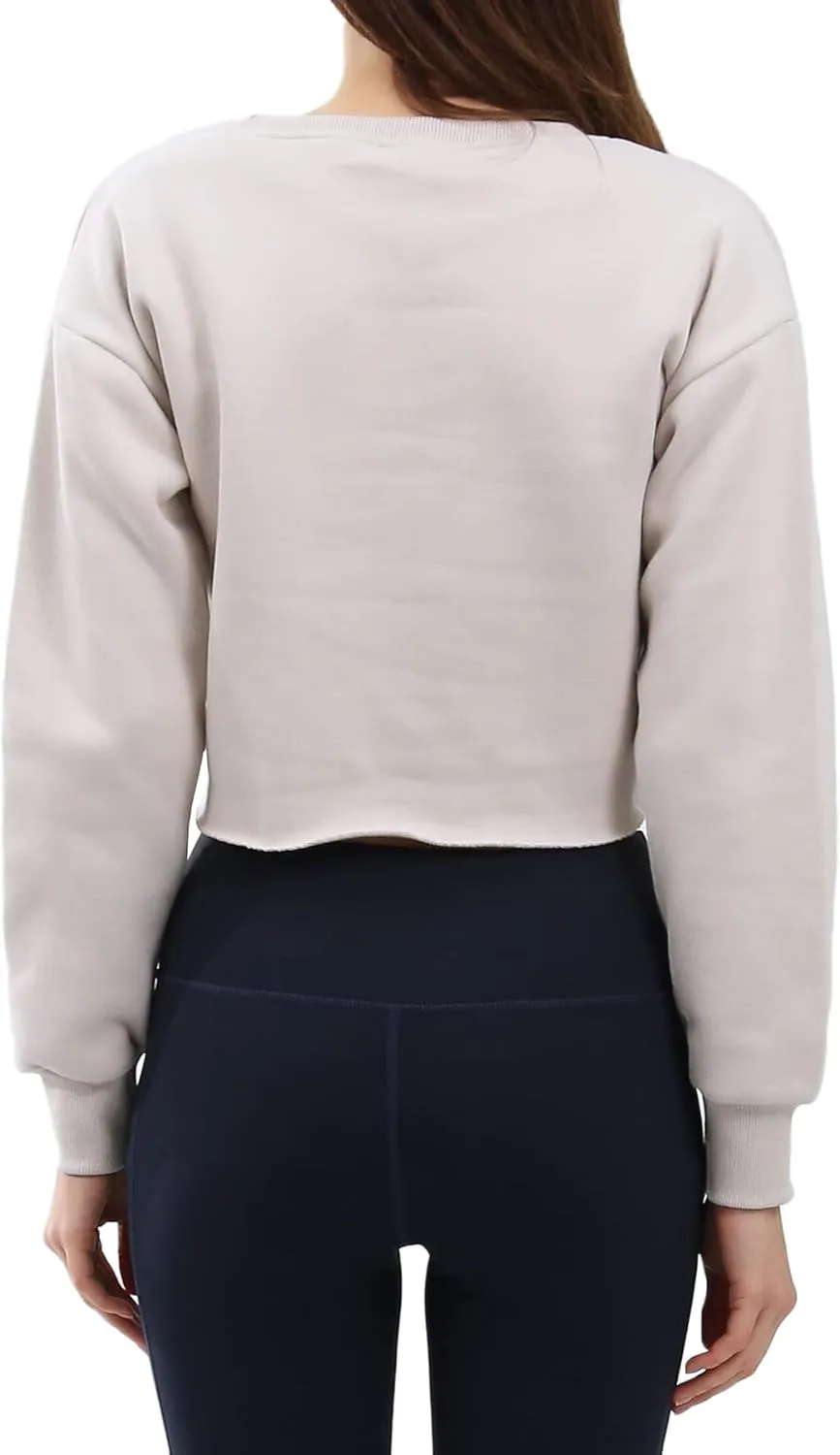Amazhiyu Womens Pullover Cropped Hoodie Casual Fleece Crop Top for Fall Winter