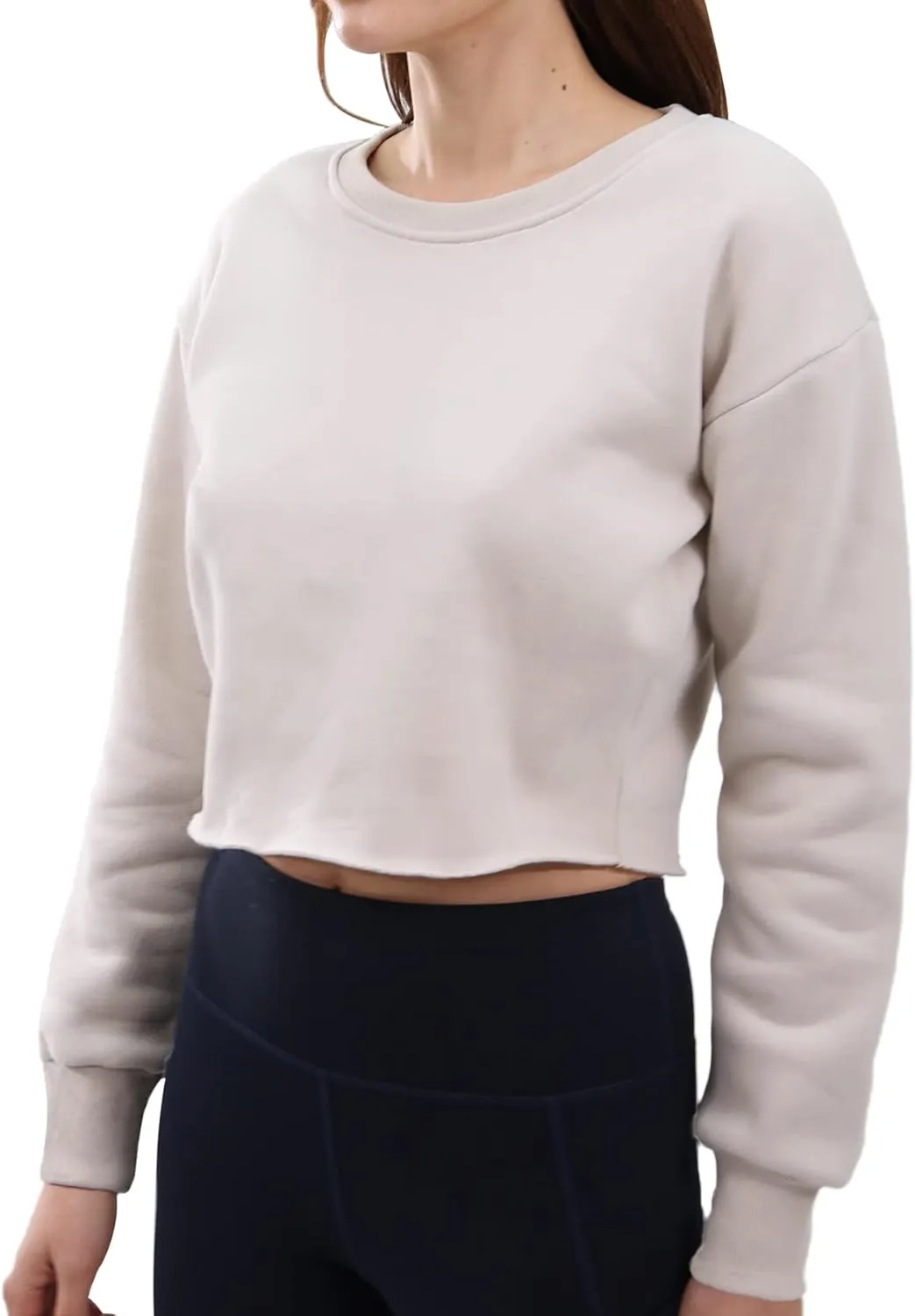 Amazhiyu Womens Pullover Cropped Hoodie Casual Fleece Crop Top for Fall Winter