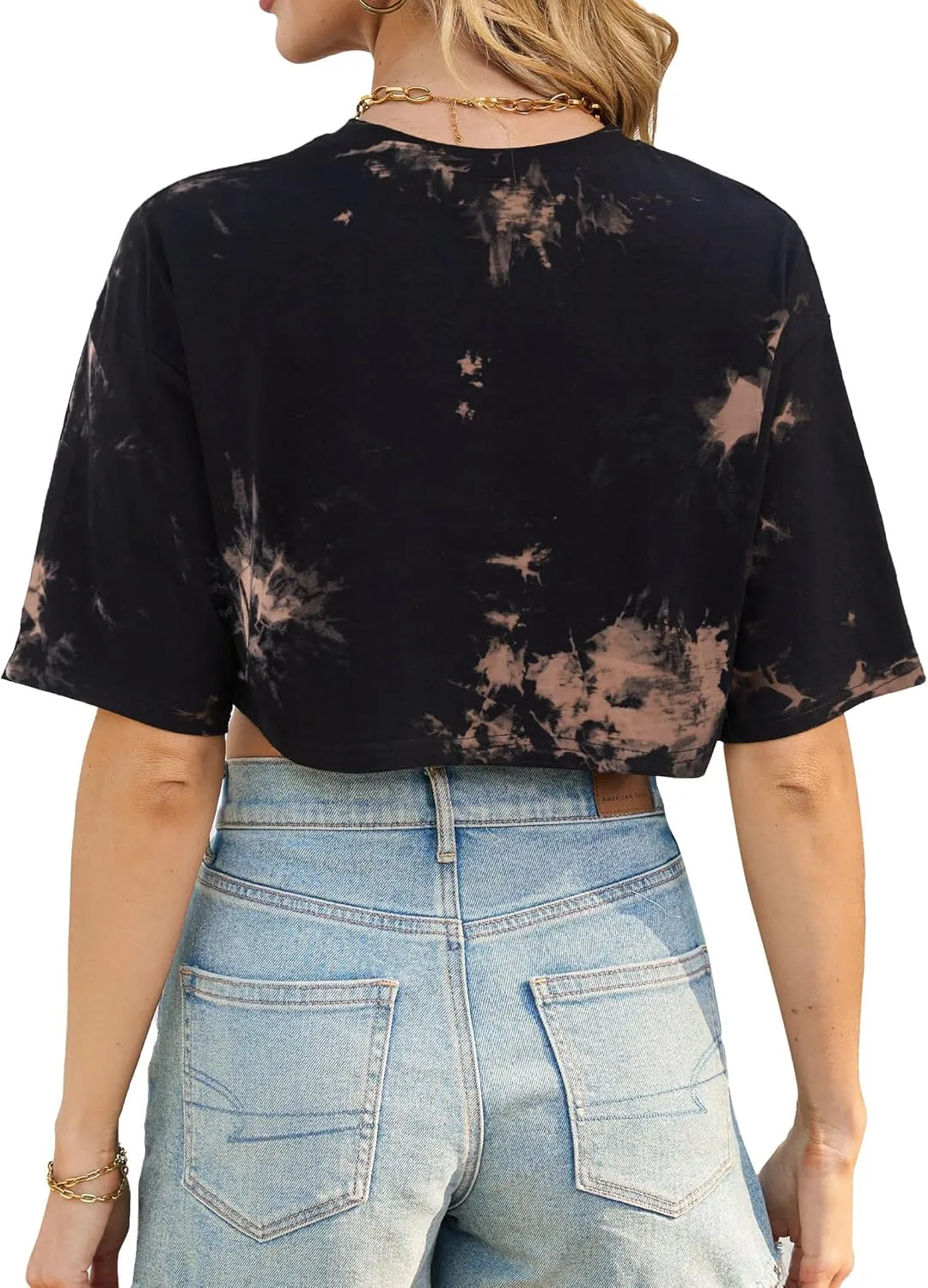 Avanova Women California Graphic Short Sleeve Crop Top Oversized Loose Tee Shirt
