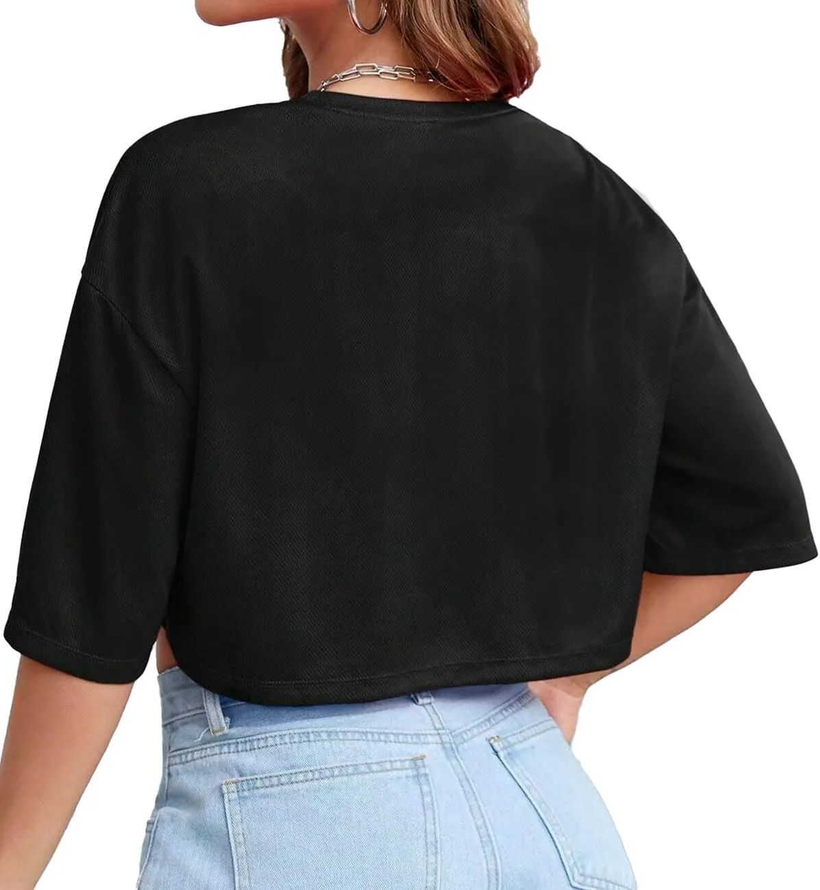 Avanova Women California Graphic Short Sleeve Crop Top Oversized Loose Tee Shirt