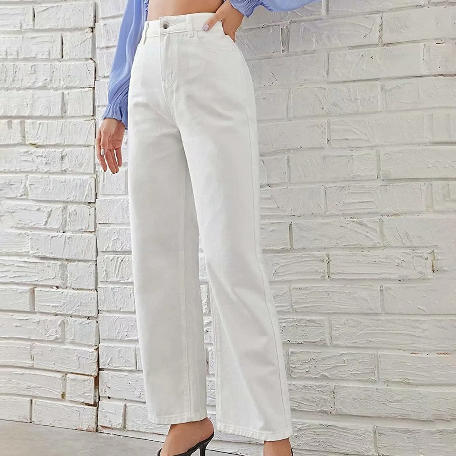 Baggy Jeans for Women High Waisted Wide Leg Y2k Pants Stretchy Plus Size Casual Sweatpants Jean with Pockets