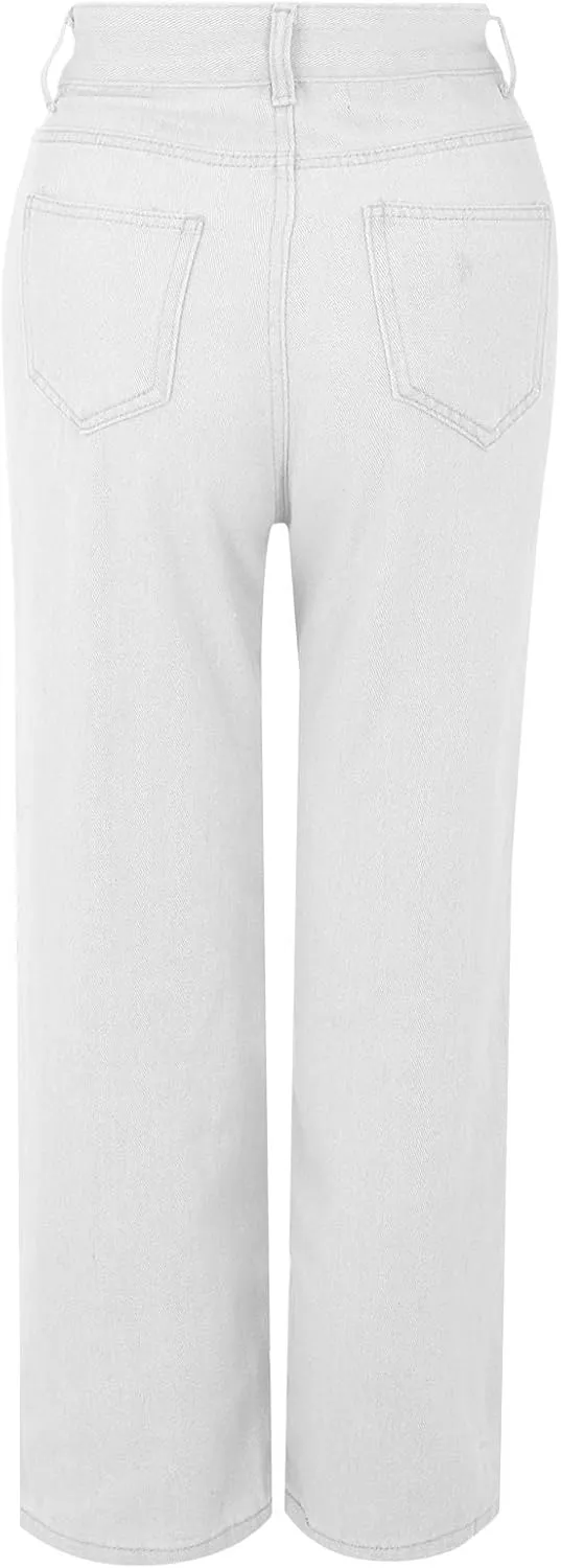 Baggy Jeans for Women High Waisted Wide Leg Y2k Pants Stretchy Plus Size Casual Sweatpants Jean with Pockets