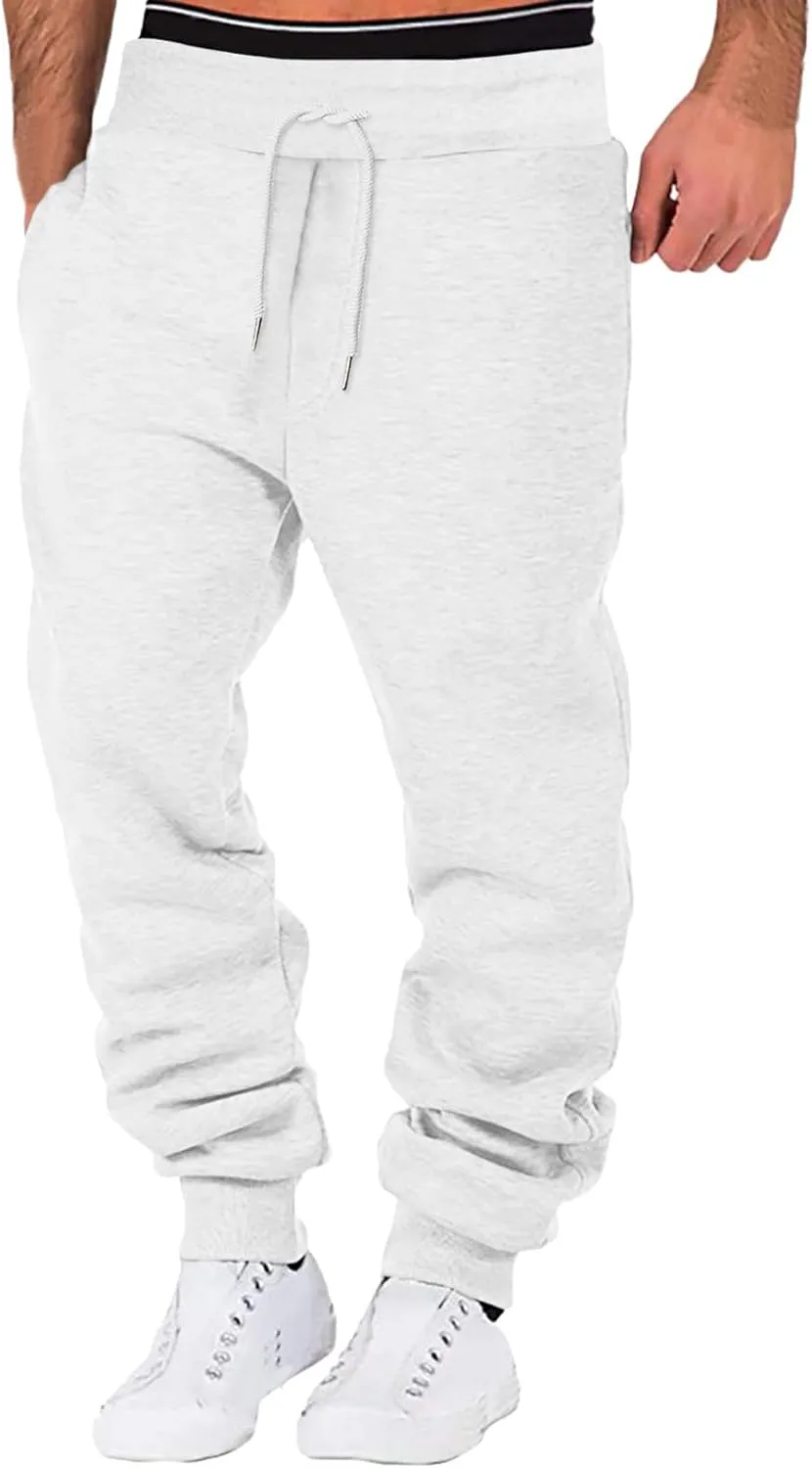 Baggy Jeans Men Winter High Street Fashion Leisure Loose Sports Running Solid Color Lace Up Pants Sweater Pants para