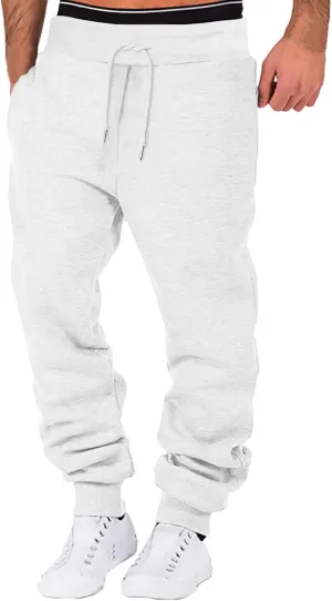Baggy Jeans Men Winter High Street Fashion Leisure Loose Sports Running Solid Color Lace Up Pants Sweater Pants para