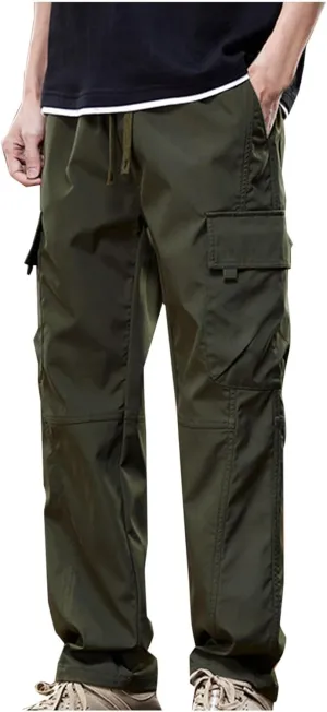 Bidobibo Cargo Pants for Men Baggy Relaxed High Stretch Multi-Pocket Durable Cargo Pants Elastic Waist Tactical Pants 2024