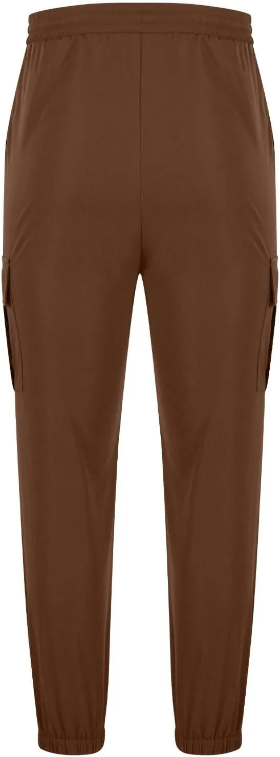 Bidobibo Cargo Pants for Men Slim Fit Elastic Waist Drawstring Pants Multi-Pocket Cargo Pants Ripstop Tactical Pants 2024