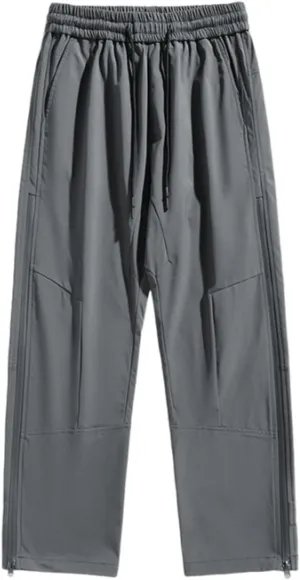 Bidobibo Cargo Work Pants for Men Stretch Elastic Waist Drawstring Pants Side Zip Tactical Pants Multi-Pocket Cargo Pants