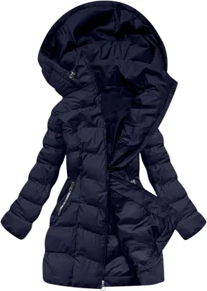 Borniu Women Winter Down Puffer Coat Warm Hooded Down Jacket Quilted Thicken Puffer Jacket Outerwear with Pockets