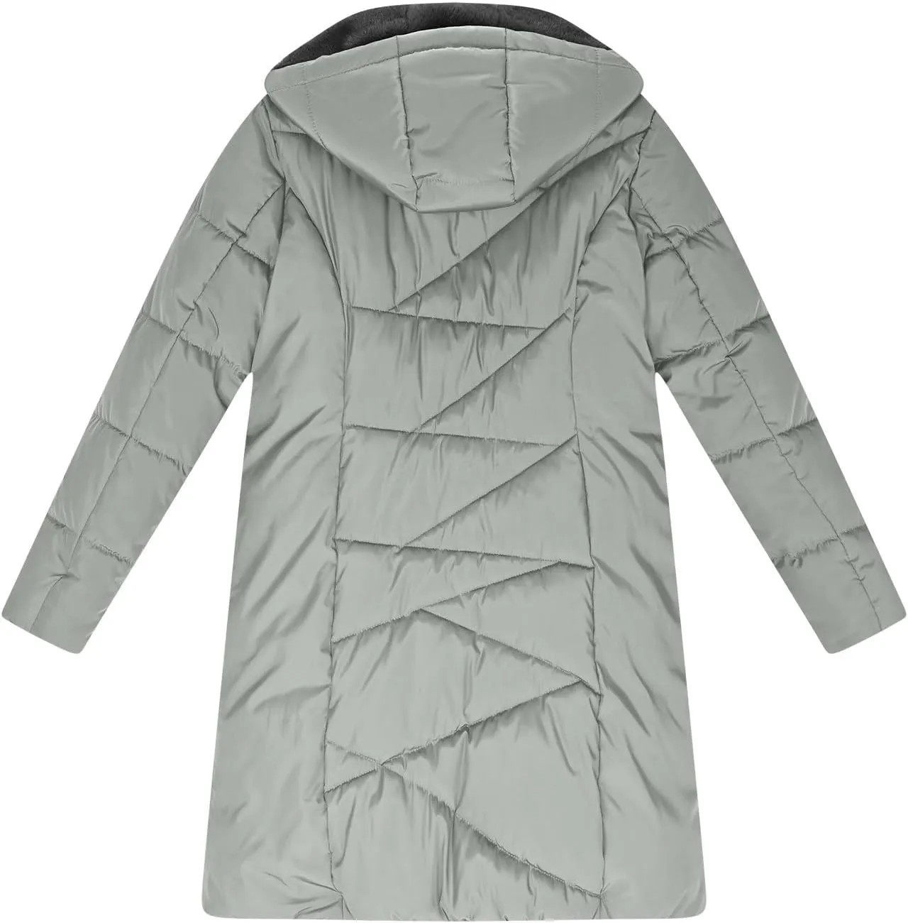 Borniu Women's Hooded Warm Winter Coat Quilted Thicken Puffer Jacket Fleece Lined Down Jacket Outerwear with Pockets