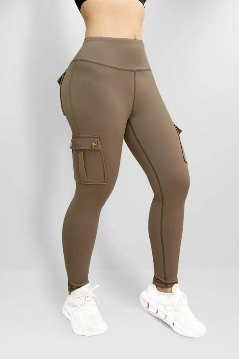 Butt Lifting Leggings for Women Workout Slim Fit High Waist Tummy Control Cargo Pants Gym Yoga Leggings with Pockets