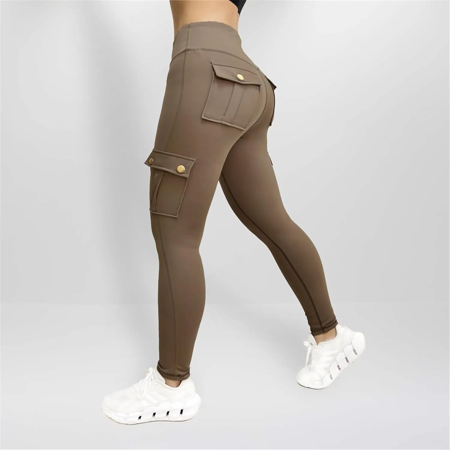 Butt Lifting Leggings for Women Workout Slim Fit High Waist Tummy Control Cargo Pants Gym Yoga Leggings with Pockets
