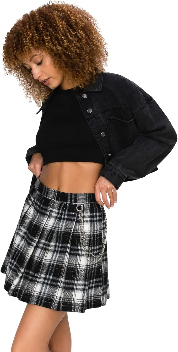Cali1850 Womens Casual Mini Skirt  Stylish Versatile Flared Skater Bodycon Skirts