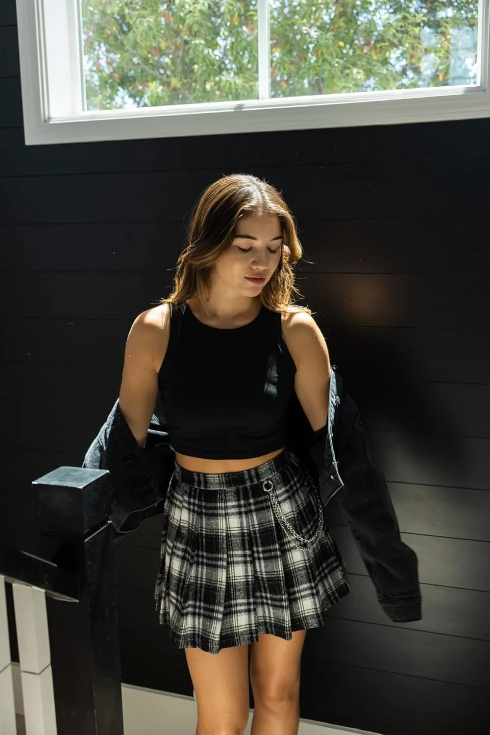 Cali1850 Womens Casual Mini Skirt  Stylish Versatile Flared Skater Bodycon Skirts