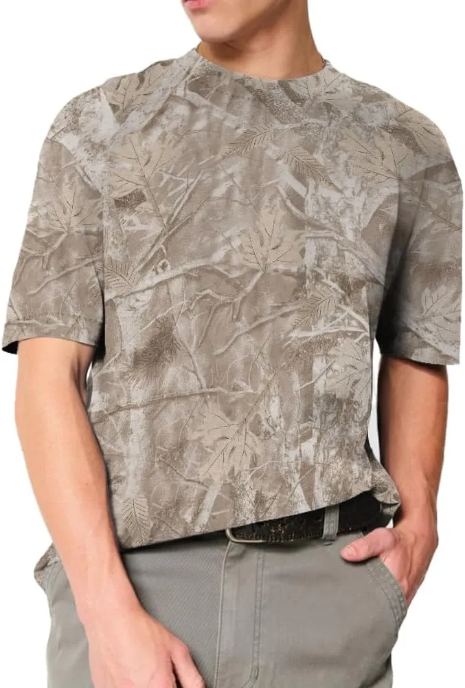 Camo Oversized Shirt Y2k Crewneck Maple Leaf Printed Short Sleeve Unisex Summer Graphic Tees