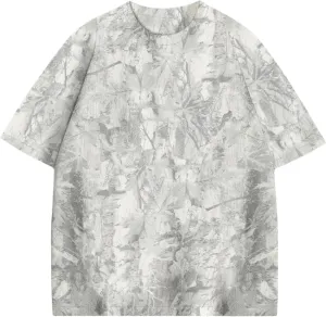 Camo Oversized Shirt Y2k Crewneck Maple Leaf Printed Short Sleeve Unisex Summer Graphic Tees