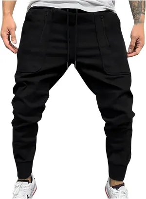 Cargo Pants Athletic Loose Work Drawstring Outdoor Jogger Casual Hiking Pant with Multi Pockets