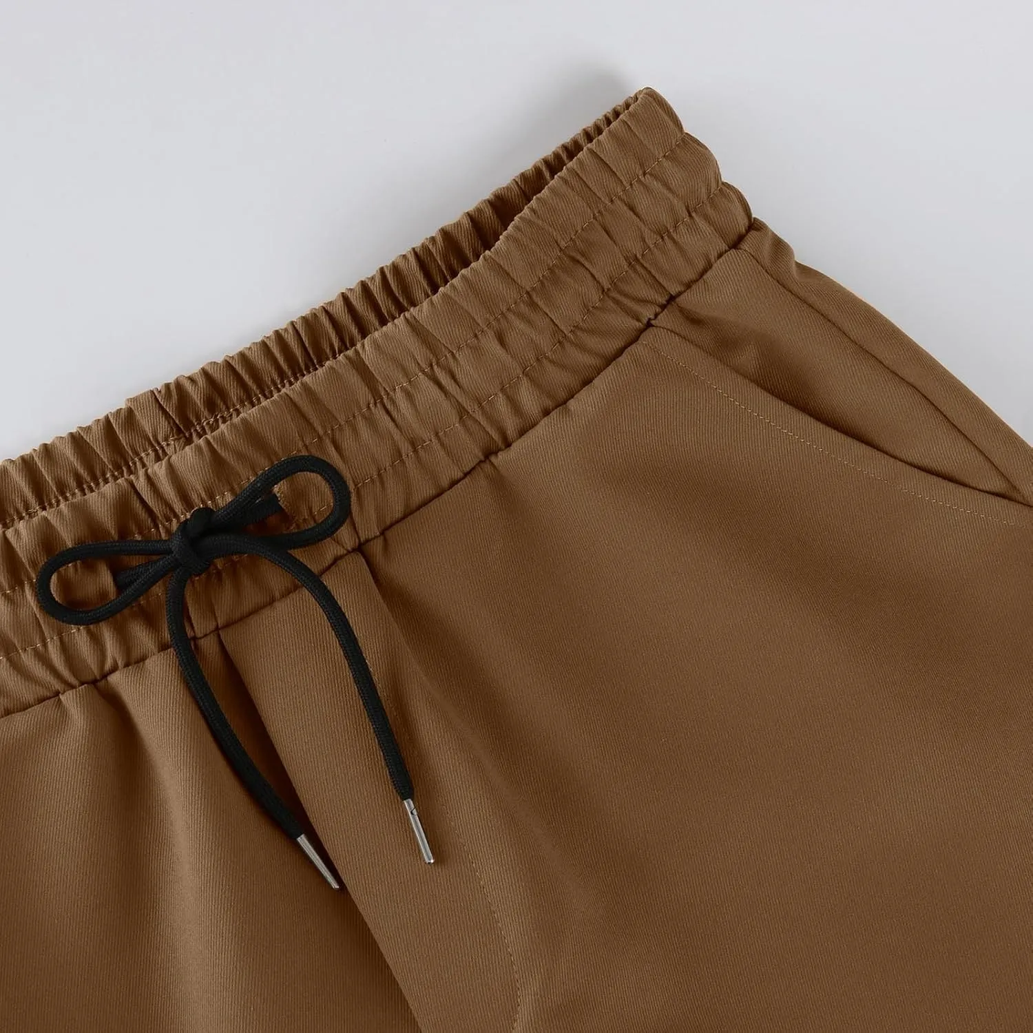 Cargo Pants for Men Casual Slim Fit Drawstring Waist Cargo Pants with Multi Pockets Trendy Outdoor Pants Streetwear