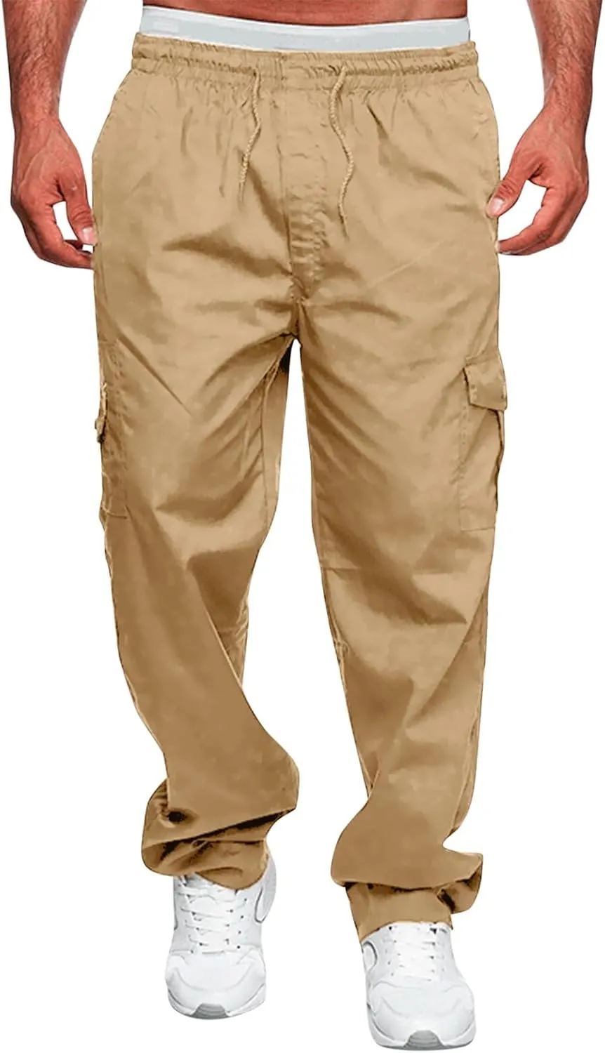 Cargo Pants for Men Relaxed Fit Mens Cargo Pants Casual Jogger Drawstring Workout Running Cargo Pants for Men Trouser
