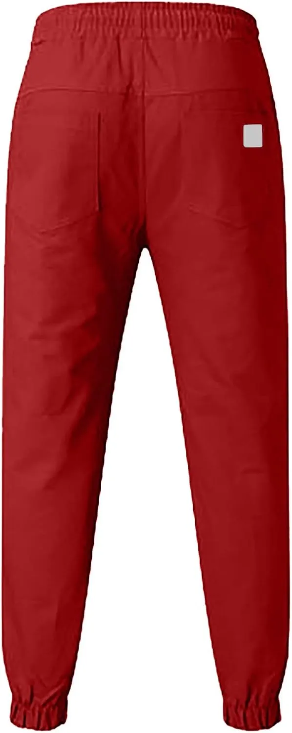 Cargo Pants for Men Relaxed Fit Mens Cargo Pants Men's Drawstring Colorblock Patchwork Cargo Pants Loose Fit Trousers