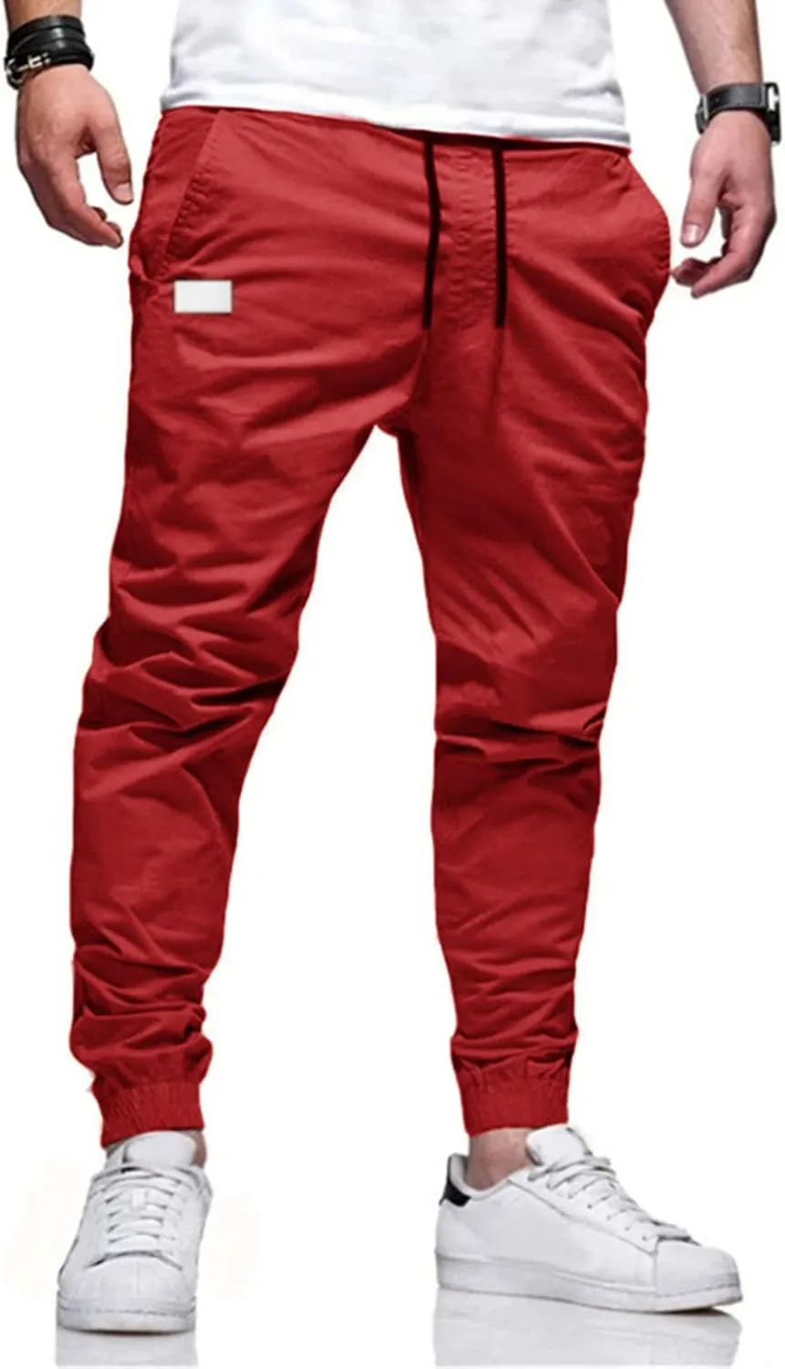 Cargo Pants for Men Relaxed Fit Mens Cargo Pants Men's Drawstring Colorblock Patchwork Cargo Pants Loose Fit Trousers