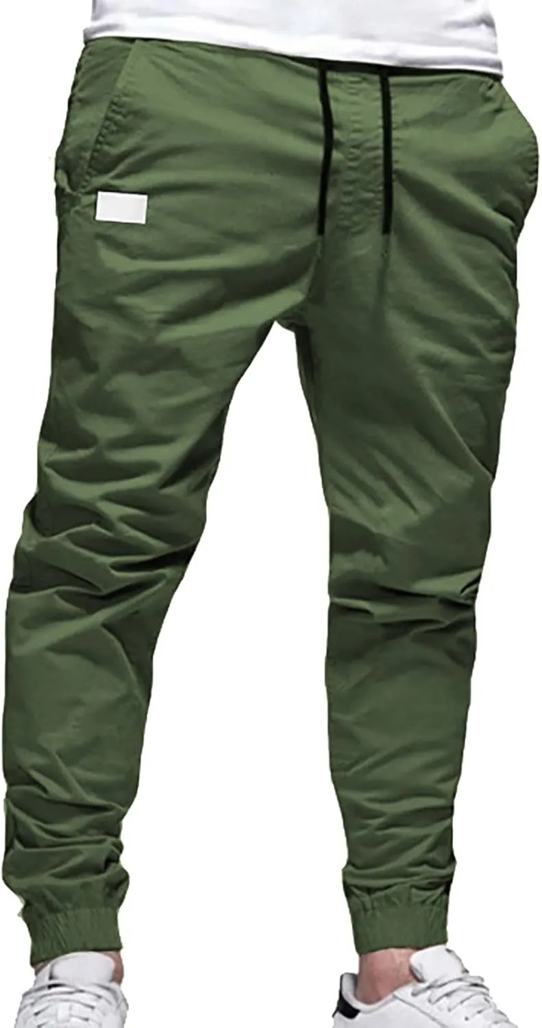 Cargo Pants for Men Relaxed Fit Mens Cargo Pants Men's Drawstring Colorblock Patchwork Cargo Pants Loose Fit Trousers