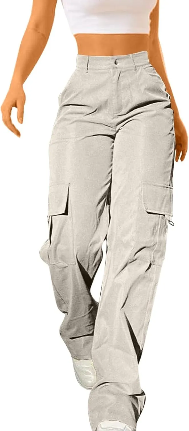 Cargo Pants for Women High Waisted Casual Wide Leg Pants Baggy Stretchy Wide Leg Y2K Streetwear with Pockets