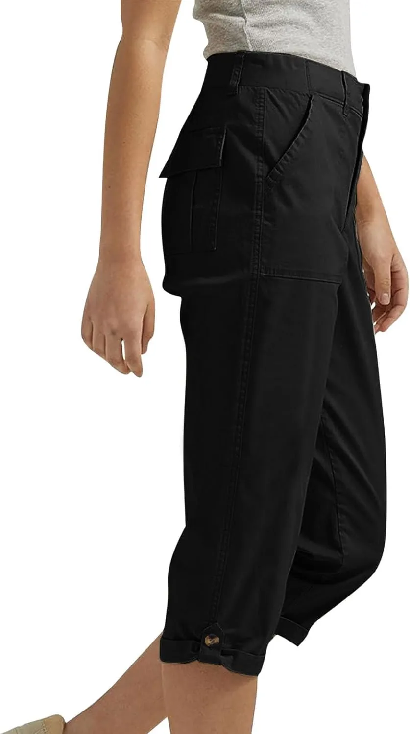Cargo Pants Women Cargo Capris Capri Pants Dressy Joggers Casual Pull On Cropped Pants with Pockets Work Pants