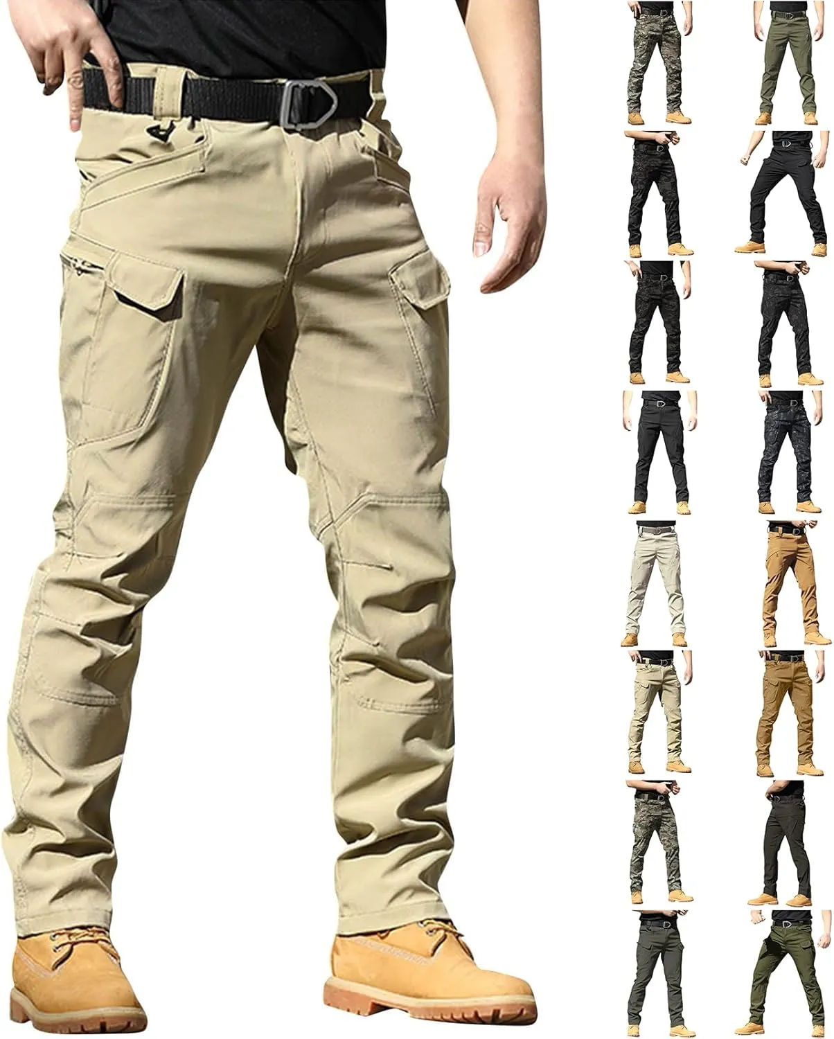 Cargo Work Pants for Men Relaxed Fit Ripstop Tactical Pants with Multi Pockets Comfy Lightweight Outdoor Hiking Pants