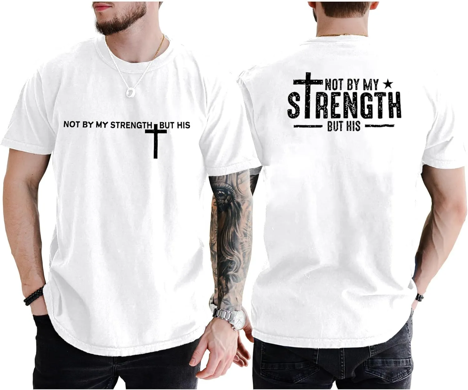 Christian Oversized Shirt for Men Faith Cross T Shirt Inspirational God Shirt Religious Sayings Tee Tops