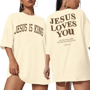 Christian Oversized Shirt Women Created with a Purpose Shirts Bible Verse Tee You are Beautiful Inspirational Tops