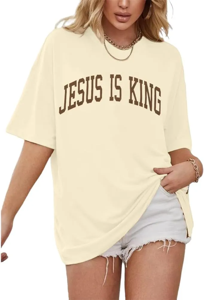 Christian Oversized Shirt Women Created with a Purpose Shirts Bible Verse Tee You are Beautiful Inspirational Tops