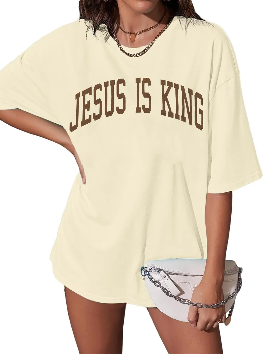 Christian Oversized Shirt Women Created with a Purpose Shirts Bible Verse Tee You are Beautiful Inspirational Tops