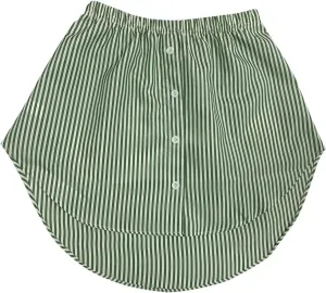 Cotton Bottom Skirt Extender for Layering Half Shirts Removable Layering Half Length Underskirt with Buttons