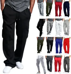 Cotton Joggers for Men Casual Drawstring Athletic Jogger Gym Workout Jogging Pants Straight Cargo Pants Sweatpants