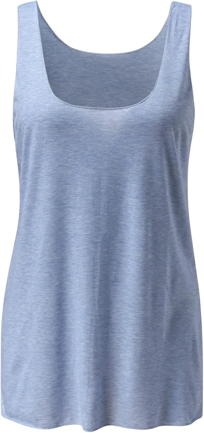 Cotton Linen Cami U Neck Tank Tops for Women Loose Fit Flowy Spaghetti Strap Camisole Summer Casual Sleeveless Shirts