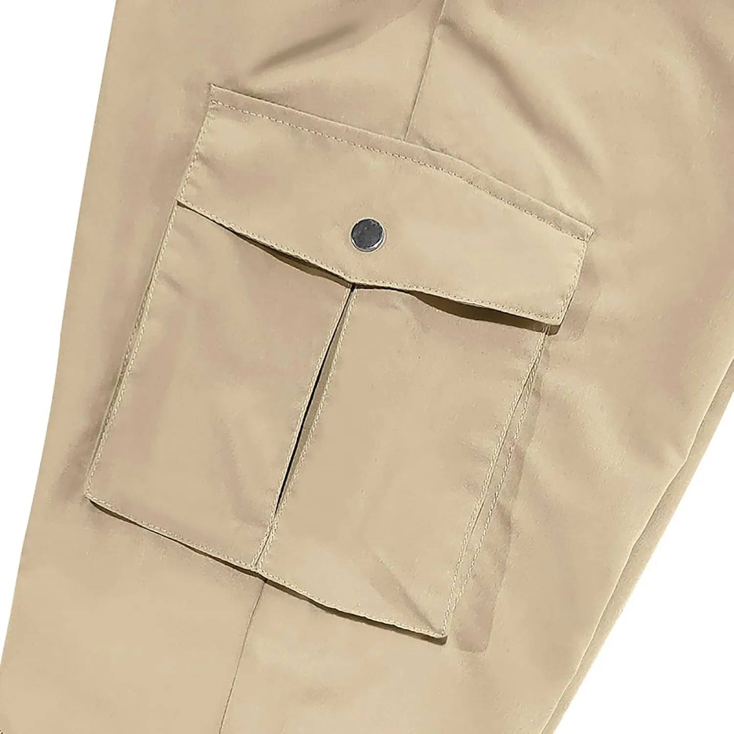 Dgoopd Straight Leg Cargo Pants Men Drawstring Elastic Waist Casual Cargo Pant Mens Cargo Work Pants with Multi Pocket