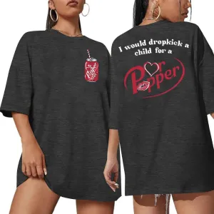 Drinks Oversized Shirt Women Funny Saying Graphic Tees Vintage Drinks Lover Short Sleeve Tops