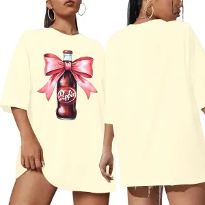 Drinks Oversized Shirt Women Funny Saying Graphic Tees Vintage Drinks Lover Short Sleeve Tops