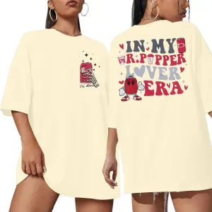 Drinks Oversized Shirt Women Funny Saying Graphic Tees Vintage Drinks Lover Short Sleeve Tops