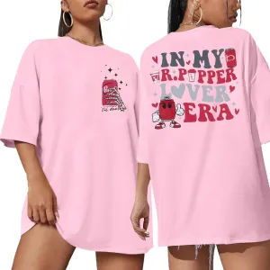 Drinks Oversized Shirt Women Funny Saying Graphic Tees Vintage Drinks Lover Short Sleeve Tops