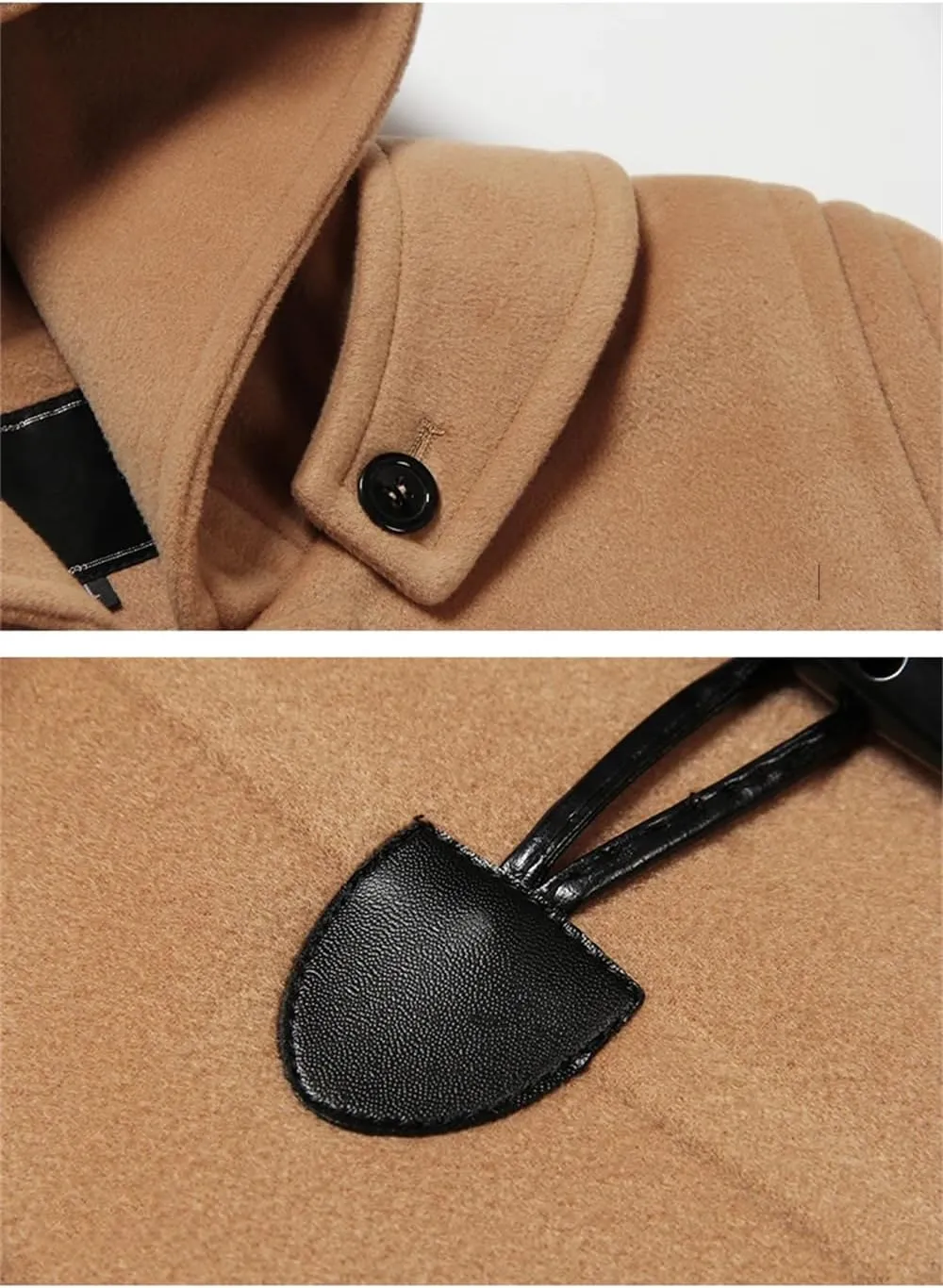 Dvbfufv Mens Winter Woolen Overcoat Thick Woolen Hooded Jacket Men Fashion Plus Size Mid-Length Trench Coat