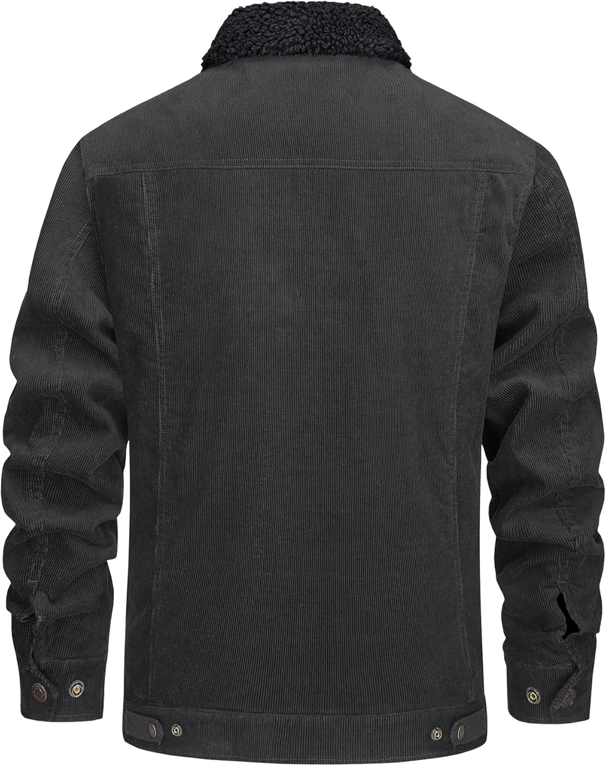 EKLENTSON Men's Corduroy Jackets Sherpa Lined Winter Coats Thermal Warm Fleece Jacket Casual Lapel Trucker Jackets