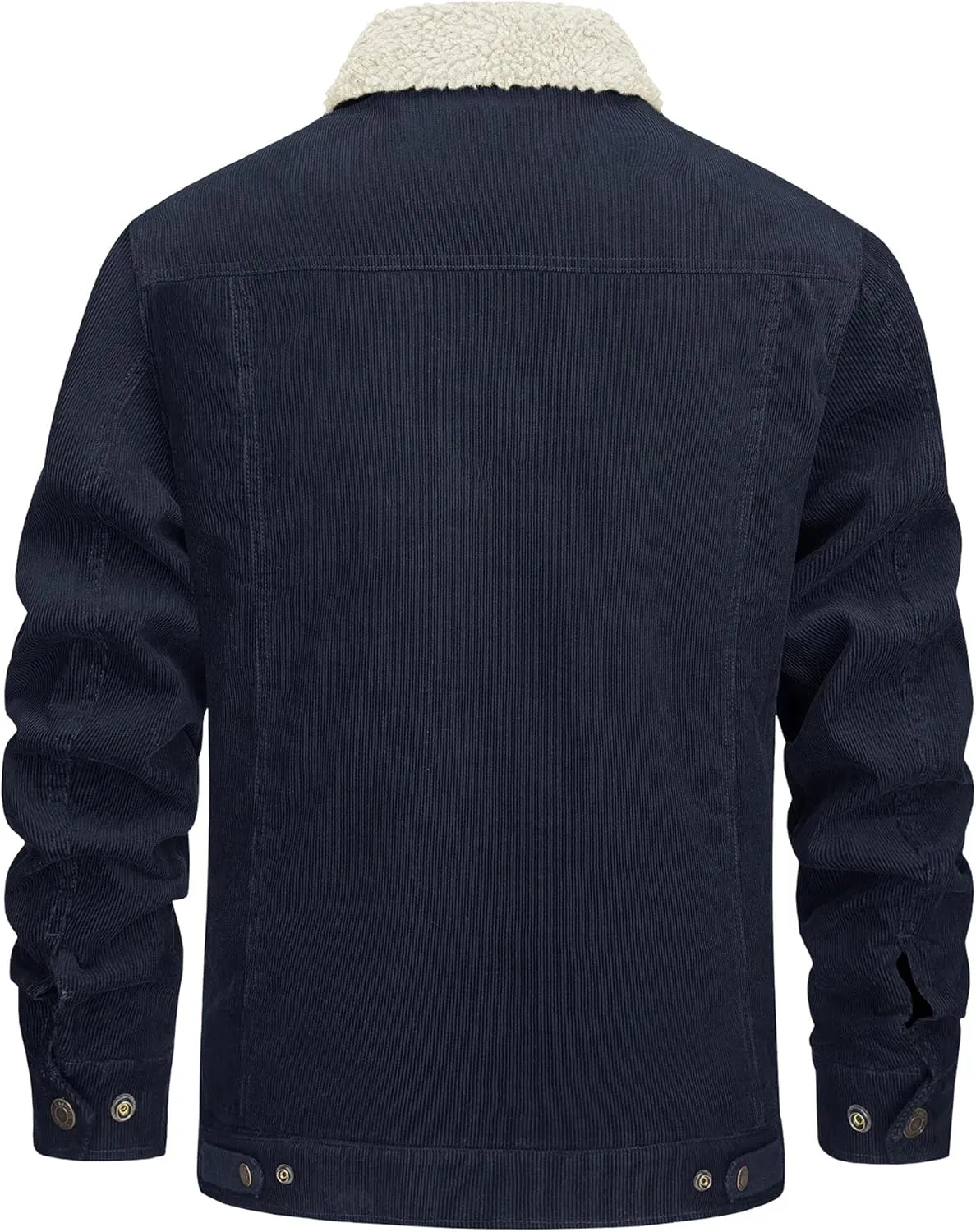 EKLENTSON Men's Corduroy Jackets Sherpa Lined Winter Coats Thermal Warm Fleece Jacket Casual Lapel Trucker Jackets